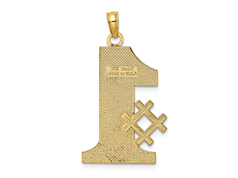 14K Yellow Gold Number 1 DAD Charm