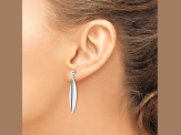 14K White Gold Polished Post Dangle Earrings