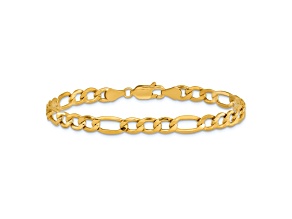 10k Yellow Gold 5.35mm Figaro Link Bracelet