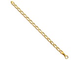 14k Yellow Gold 6.5mm Hand-Polished Fancy Open Link Bracelet