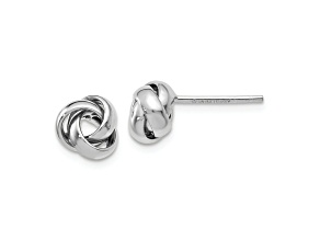 Rhodium Over 14k White Gold Polished Stud Earrings