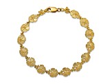 14k Yellow Gold Textured Sand Dollar Bracelet