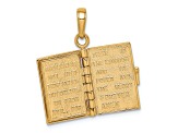 14k Yellow Gold Textured Hinged Bible Pendant with Lord's Prayer