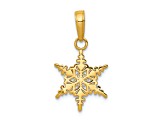 14K Yellow Gold Small Snowflake Pendant