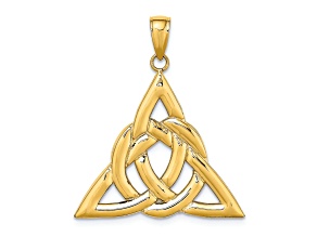 14K Yellow Gold Polished Large Celtic Trinity Knot Charm