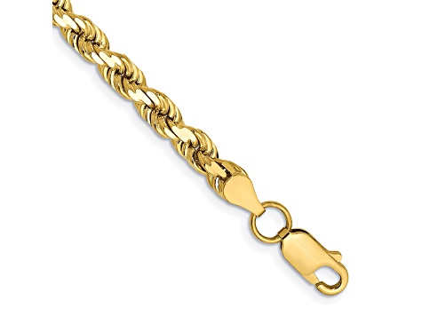 10k Yellow Gold 4.5mm Diamond-Cut Rope Link Bracelet