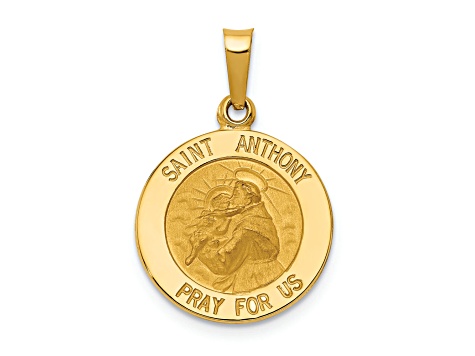 14K Yellow Gold Saint Anthony Medal Charm