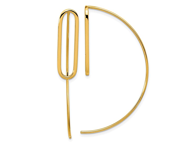 14K Yellow Gold Polished Threader Earrings