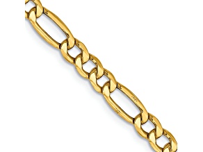 14k Yellow Gold 4.2mm Figaro Link 22 Inch Chain