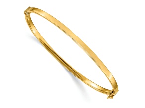 10k Yellow Gold 3mm Polished Hinged Bangle Bracelet