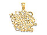 14k Yellow Gold and Rhodium Over 14k Yellow Gold Daddys Little Girl Pendant