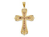 14K Yellow and Rose Gold with White Rhodium Crucifix Pendant