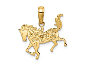 14K Yellow Gold Horse Pendant