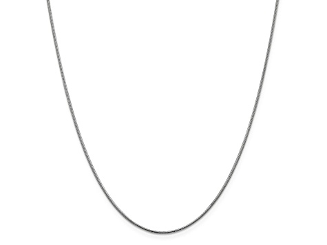 14K White Gold 1.1mm Round Snake Chain Necklace