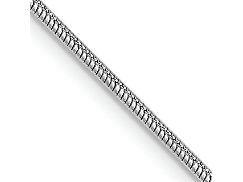 14K White Gold 1.1mm Round Snake Chain Necklace
