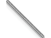 14K White Gold 1.1mm Round Snake Chain Necklace