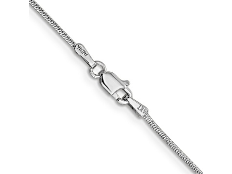 14K White Gold 1.1mm Round Snake Chain Necklace