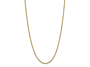 14k Yellow Gold 3mm Diamond-Cut Rope 18 Inch Chain