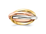 14K Tri-color Gold Polished Rolling Ring