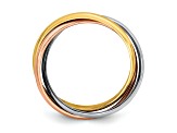 14K Tri-color Gold Polished Rolling Ring