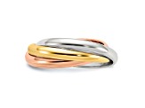 14K Tri-color Gold Polished Rolling Ring