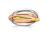 14K Tri-color Gold Polished Rolling Ring