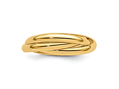14K Yellow Gold Polished Rolling Ring