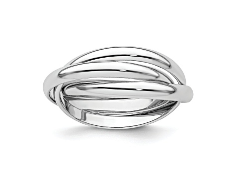 14K White Gold Polished Rolling Ring