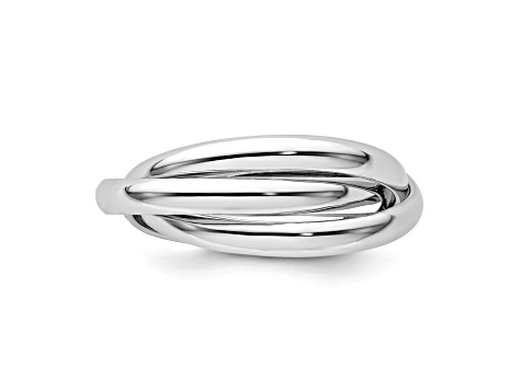 14K White Gold Polished Rolling Ring
