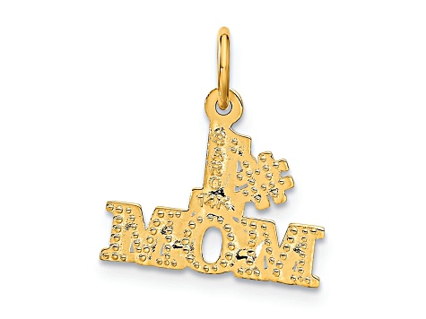 14K Yellow Gold Number 1 MOM Charm