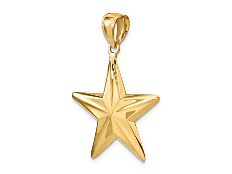 14k Yellow Gold 3D Nautical Star Charm