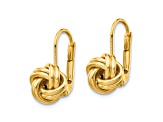 14k Yellow Gold Polished Love Knot Dangle Earrings