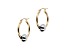 14K Yellow Gold Two-tone Beaded 3/4" Hoop Earrings