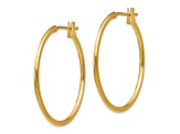 14K Yellow Gold Polished 1mm Hoop Earrings