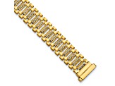 14K Yellow Gold Polished and Diamond-cut Fancy Link Bracelet