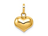 14K Yellow Gold Polished Puffed Heart Charm