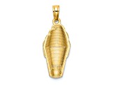 14k Yellow Gold Textured Brown Enamel Chocolate Ice Cream Cone Charm