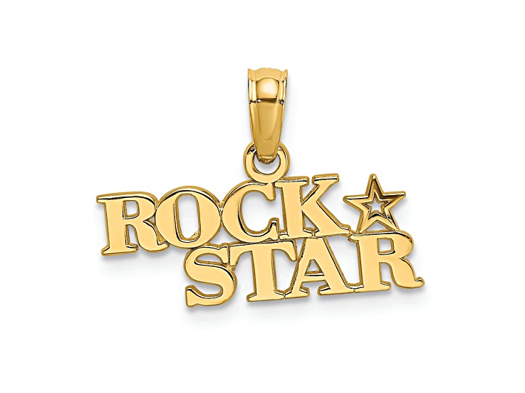 10K Yellow Gold Polished Rock Star Charm