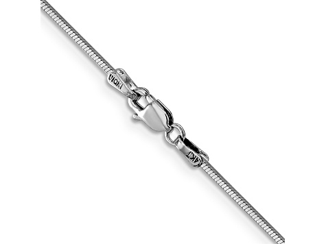 14K White Gold 1mm Octagonal Snake Chain Necklace