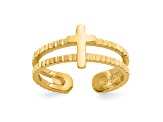 14K Yellow Gold Cross Toe Ring
