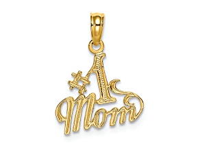 14K Yellow Gold Polished Number 1 MOM Pendant