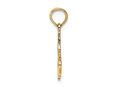 14K Yellow Gold Polished Number 1 MOM Pendant