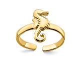 14K Yellow Gold Adjustable Seahorse Toe Ring
