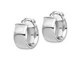 Rhodium Over 14k White Gold High Polished 5/8" Hoop Earrings