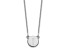 Rhodium Over 14k White Gold Tiny Circle Block Letter I Initial Pendant Cable Link 18 Inch Necklace