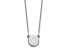 Rhodium Over 14k White Gold Tiny Circle Block Letter O Initial Pendant Cable Link 18 Inch Necklace