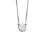 Rhodium Over 14k White Gold Tiny Circle Block Letter W Initial Pendant Cable Link 18 Inch Necklace