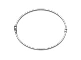 Rhodium Over 14K White Gold Polished Hinged Bangle Bracelet