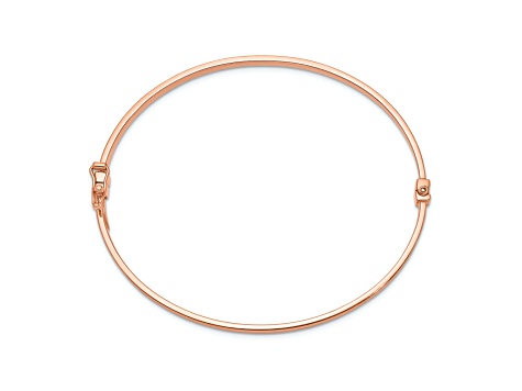 14K Rose Gold Polished Hinged Bangle Bracelet