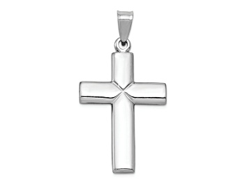 Picture of Rhodium Over 14k White Gold Stamping Cross Pendant
